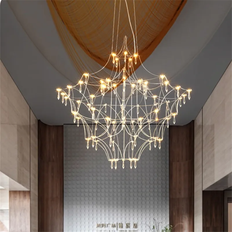 Mira Quasar Chandeliers Golden Lustre stainless steel crystal light Living Room Bedroom LED dining room decoration Firefly Light