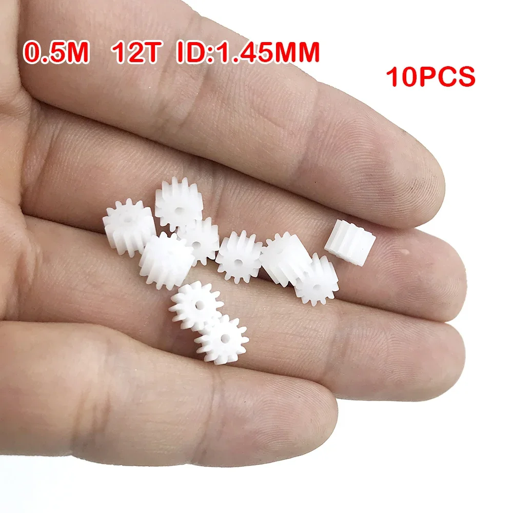 10pcs Plastic Gear 0.5Modulus 121.5A 0.5M Pinion Gear 12 Teeth Plastic Gear Motor Parts Spindle Motor Toy Accessories