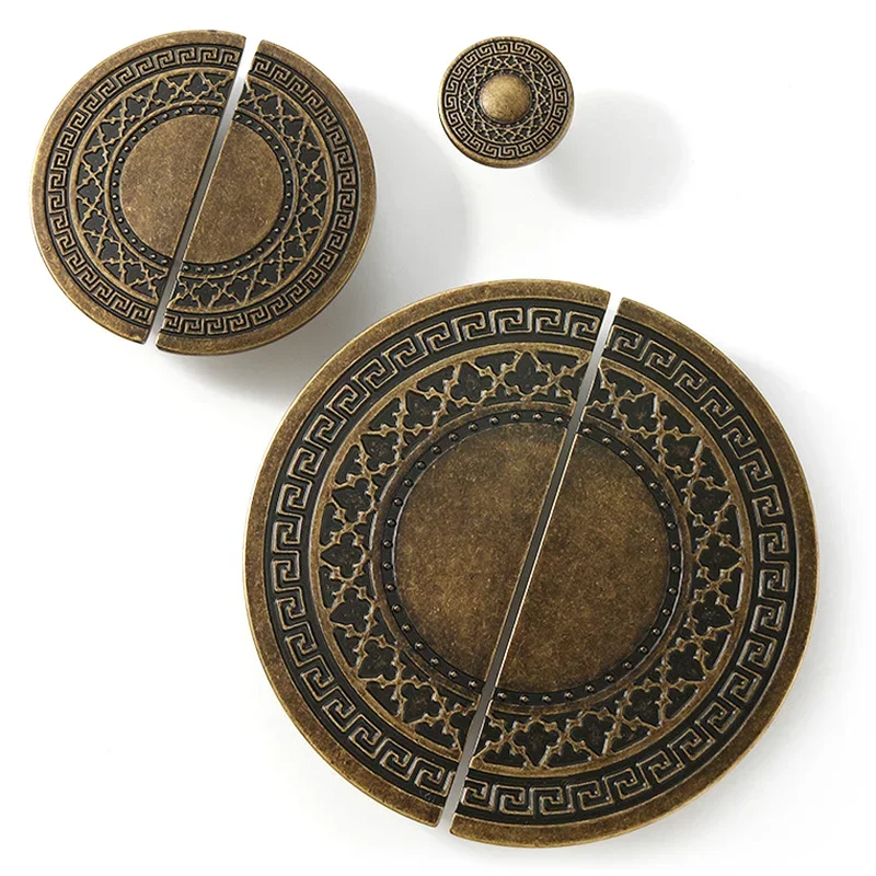 مقابض الخزانة لخزانة المطبخ، مقبض الحمام، الأجهزة، النحاس العتيق، التصميم الإبداعي، كوب مسطح عتيق، درج يسحب #2