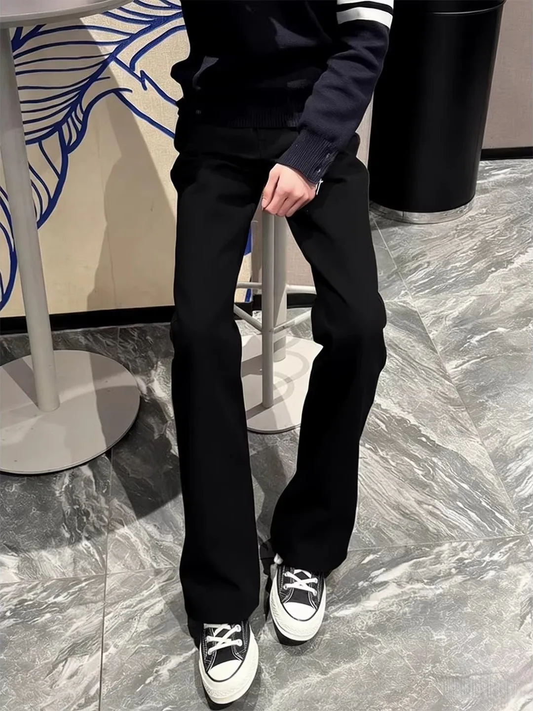 

Мужские джинсы Bla Knife Slim Fit: американский уличный стиль, прямой крой, износостойкие, из смесового хлопка и полиэстера