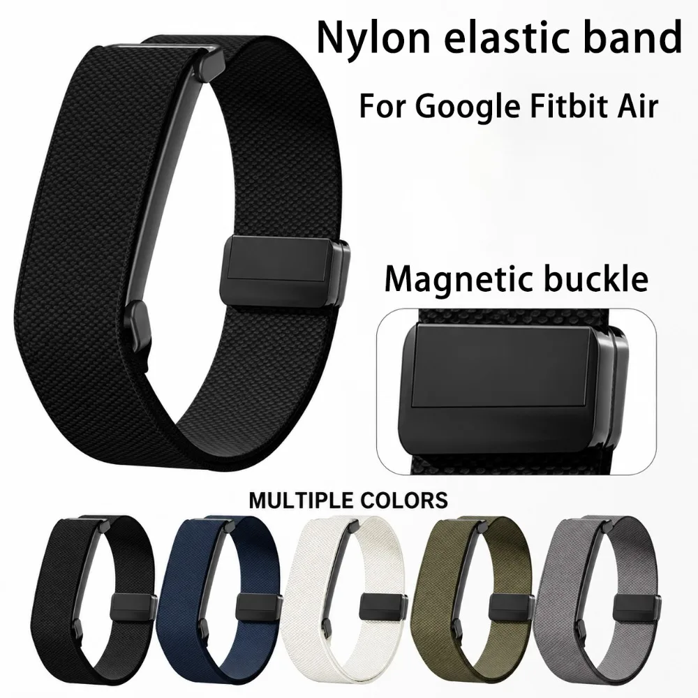 Nylon-Elastikband für Google Fitbit Air, Unisex, atmungsaktiv, magnetischer Schnappverschluss, elastisches Ersatz-Sportband für Google Fitbit Air