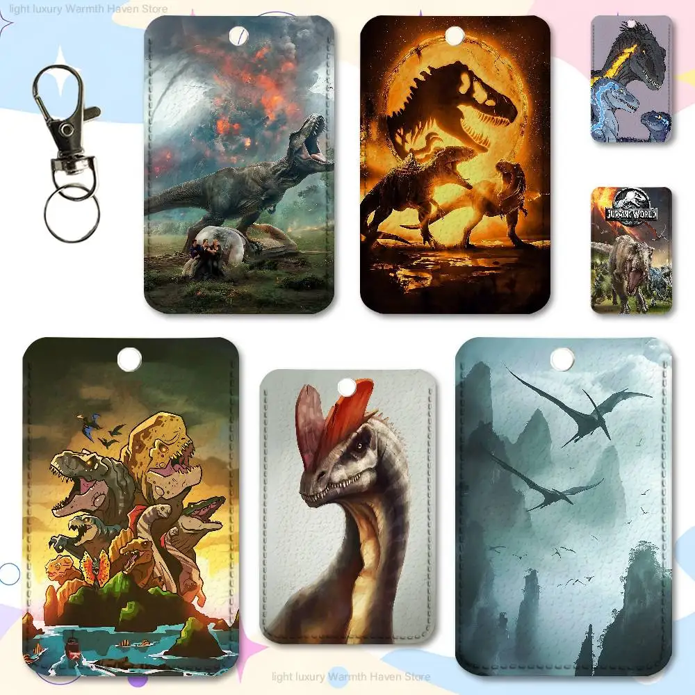 

J-Jurassic Park Word Holder Keychain For Work Card Bank Business Holder Student Card Protective Case Bus Card