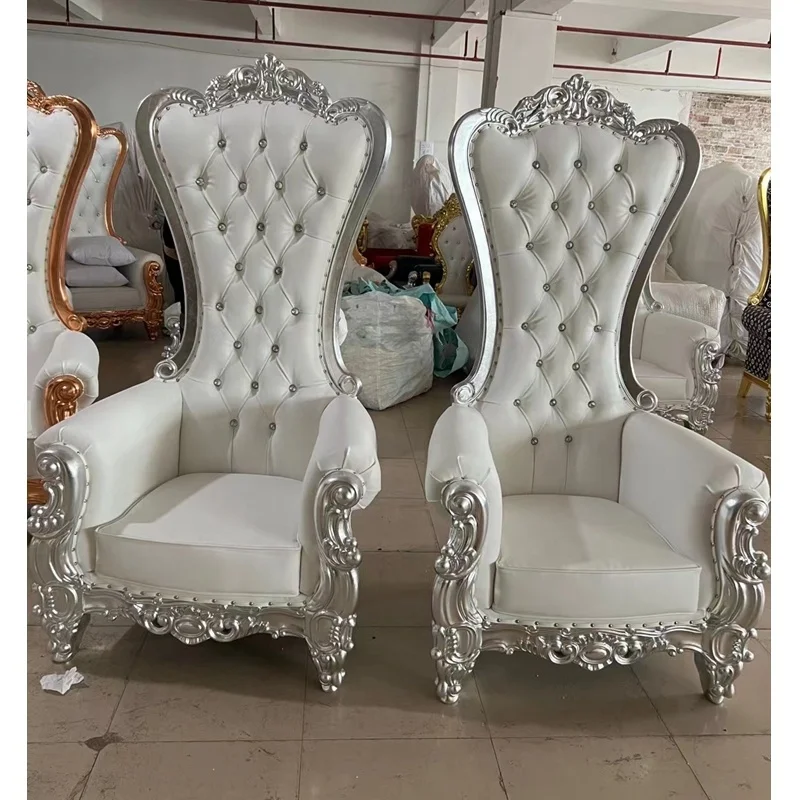 

Оптовая продажа, заводской золотой диван с высокой спинкой, кресло King Queen Трон для свадебного кресла