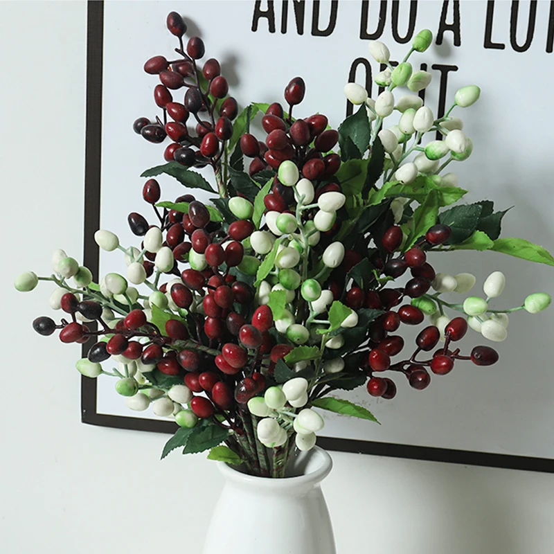 39cm Artificial Berry Flower Branch Home Wedding Party Decoration Fake Fruit Plants Photo Props Christmas DIY Decor Accessories image 5
