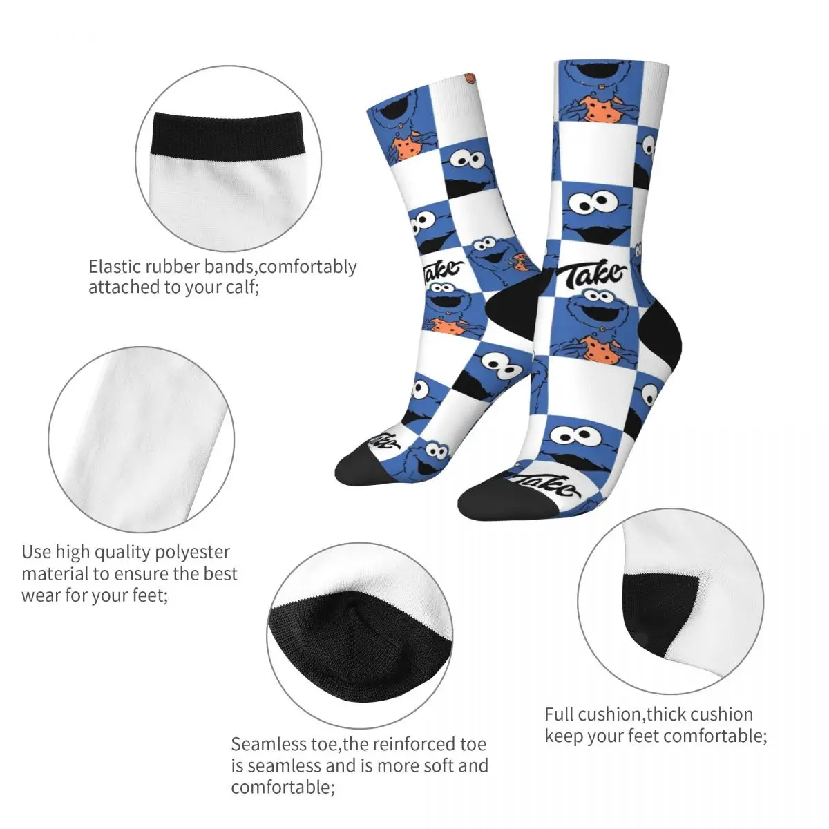Cookies Monsters Accessories Men Women Socks Compression Graphic Crew Socks Super Soft Best Gifts