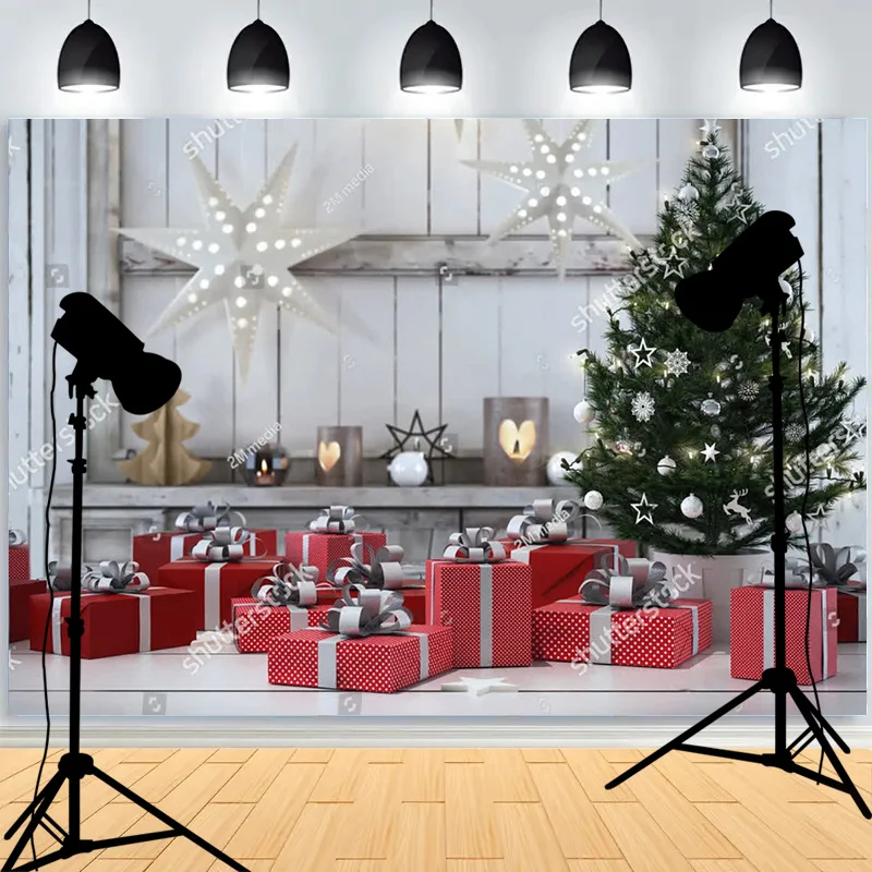 Winter Merry Christmas Festive Windows Photography Background Snowflakes Birthday Party New Year Photo Backdrops ZT-03