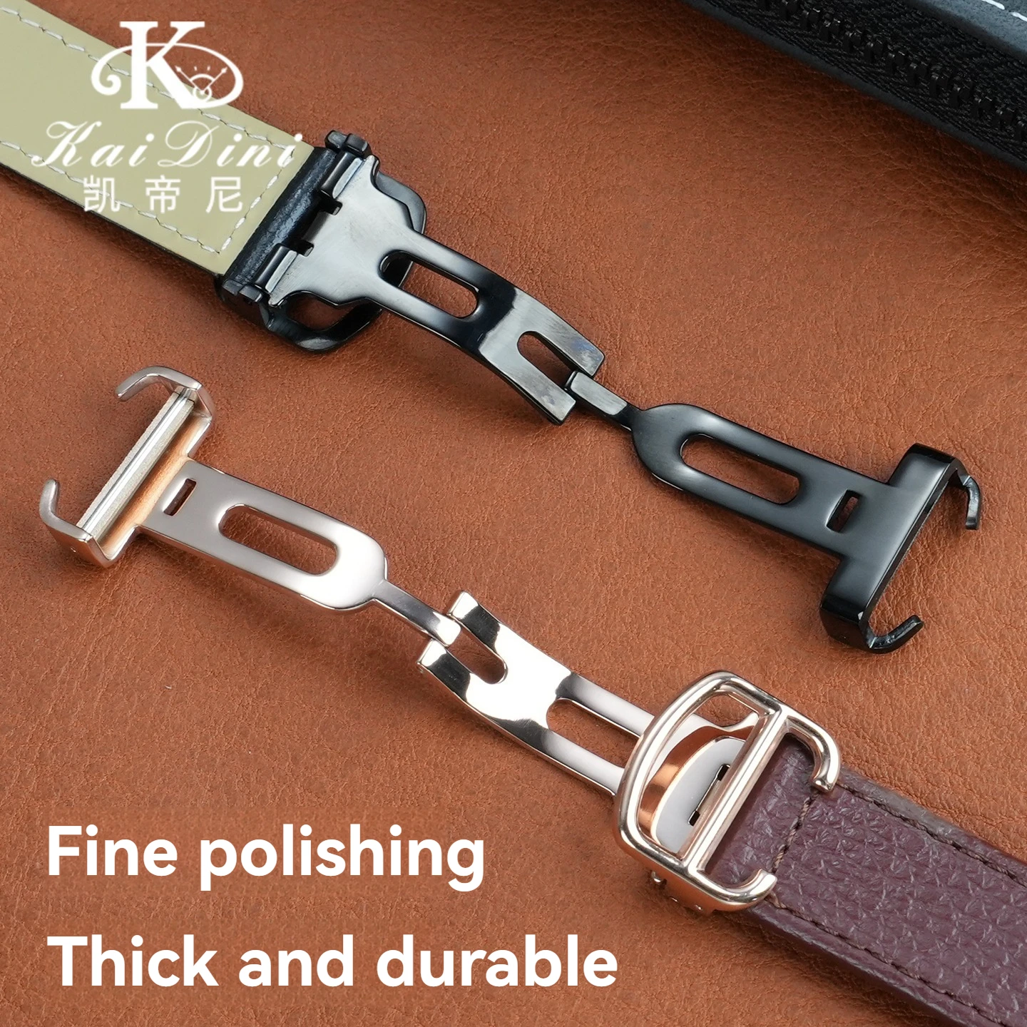 Genuine Leather Watch Strap For Cartier Tank Must London Solo Cowhide Band Folding Buckle 17 18 20 22mm Leather watchband belt view 5