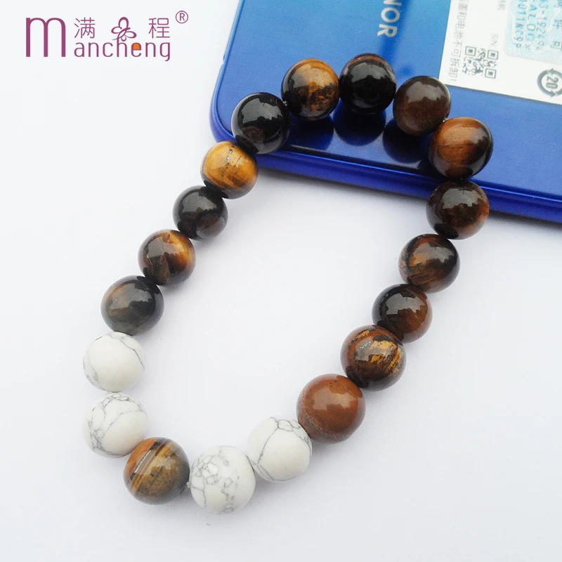 Tiki Official-website Demon Slayer Bracelet Man Stitch Natural Tiger Eye Beads Yoga Pulseras White Turquoise Bracelet For Women