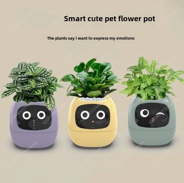 For New Smart and Cute Pet Pot Ivy Table Top Green Plants Let Your Plants Express Emotions