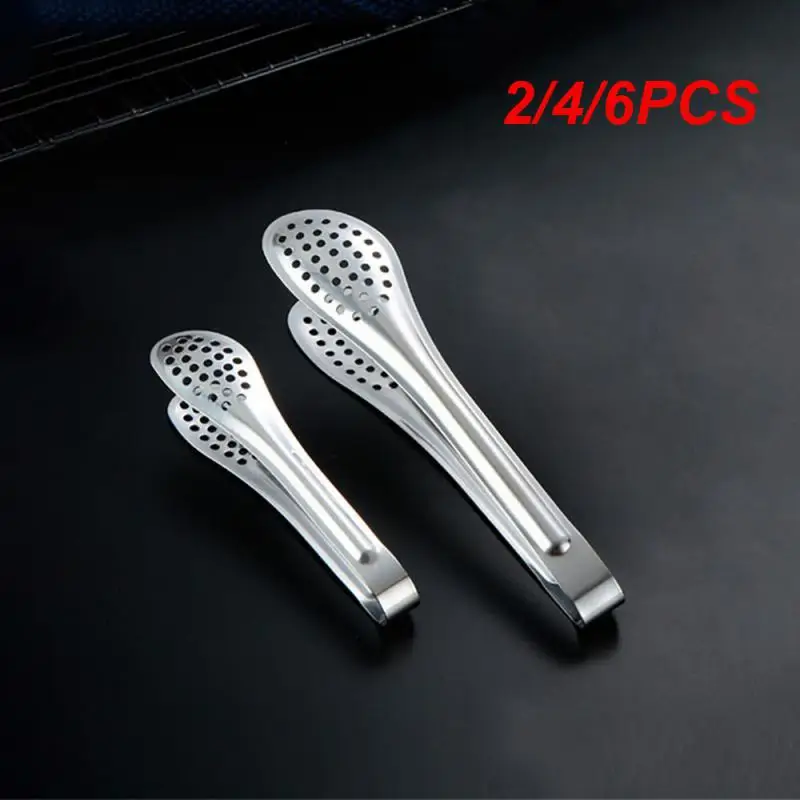 2/4/6PCS Food Clip Wear-resistant And Rust-resistant Comfortable Grip 7 Inch 5 Inch Kitchen Tools Steak Tongs Hand Polished