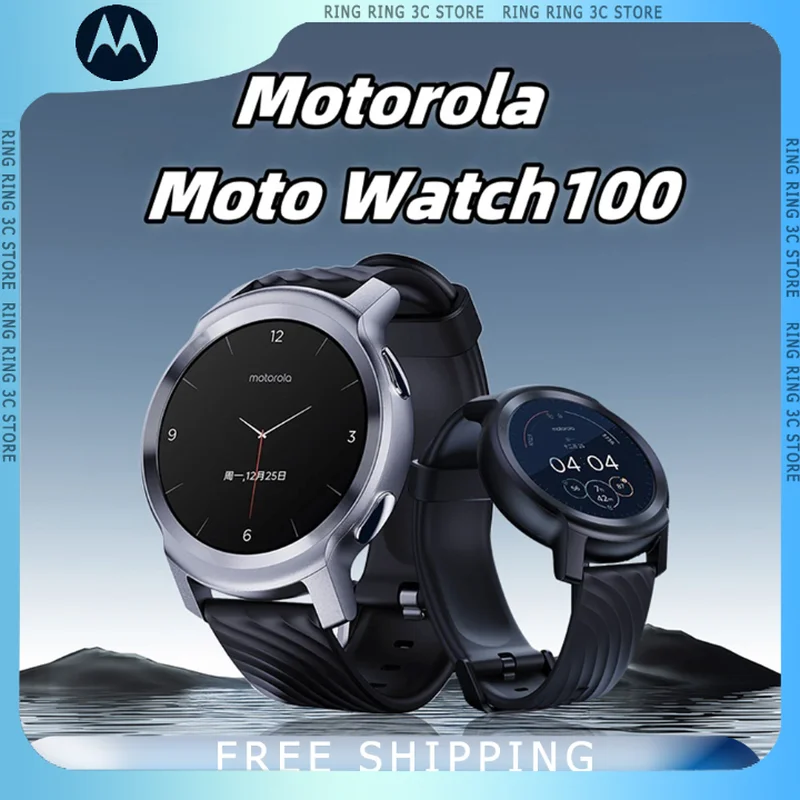 Motorola Moto Watch100 Smart Watch Gps Track Heart Rate Blood Oxygen Monitoring Smartwatch Bluetooth Waterproof Sports Watches