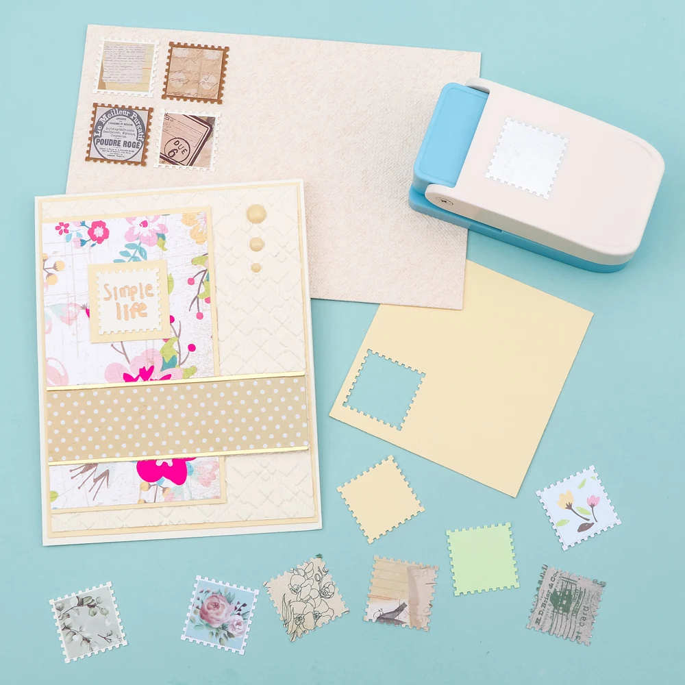 

Rectangular/square Postage Stamp Punch S/L Size Stamp Shape Embossing Machine for Paper Crafting Scrapbooking Diy Craft Cards