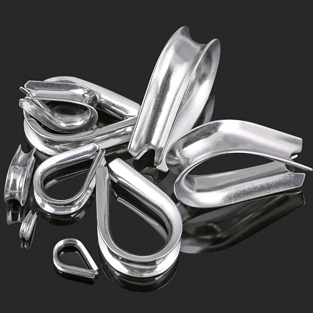 M1.5-M16 304 A2 Stainless Thimbles Ring Clamp Triangular Chicken Heart Ring Cable Wire Rope Clamp Protective Sleeve Accessories