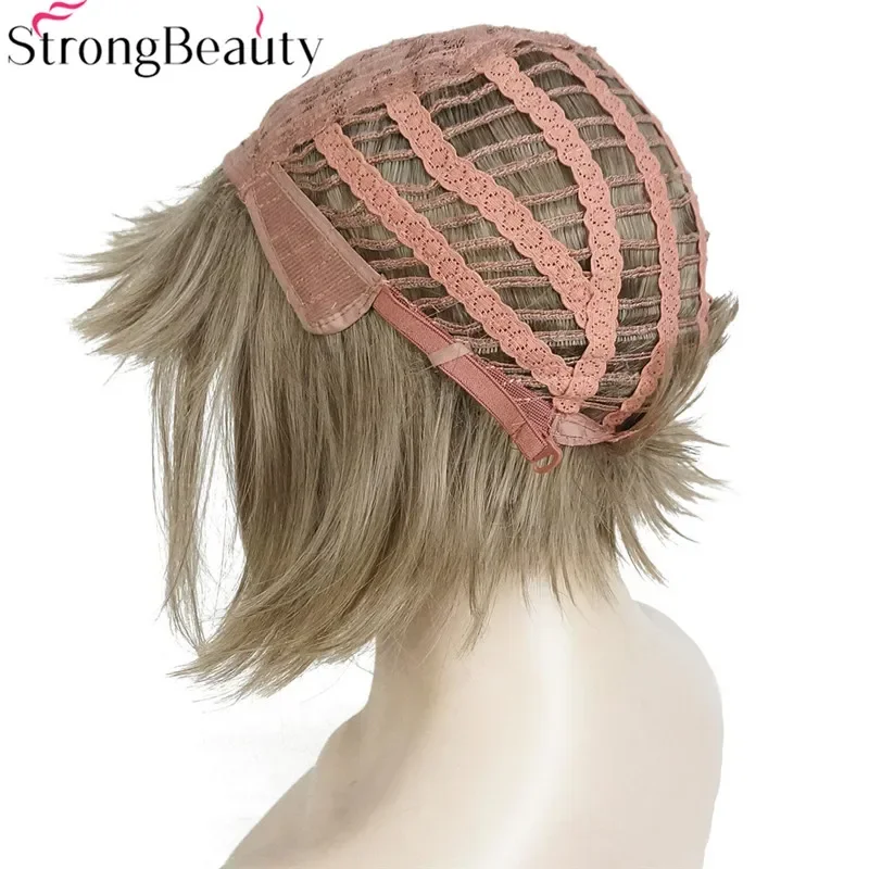 StrongBeauty Short Bob Wigs Synthetic Straight Cosplay Women Wig 10 inches