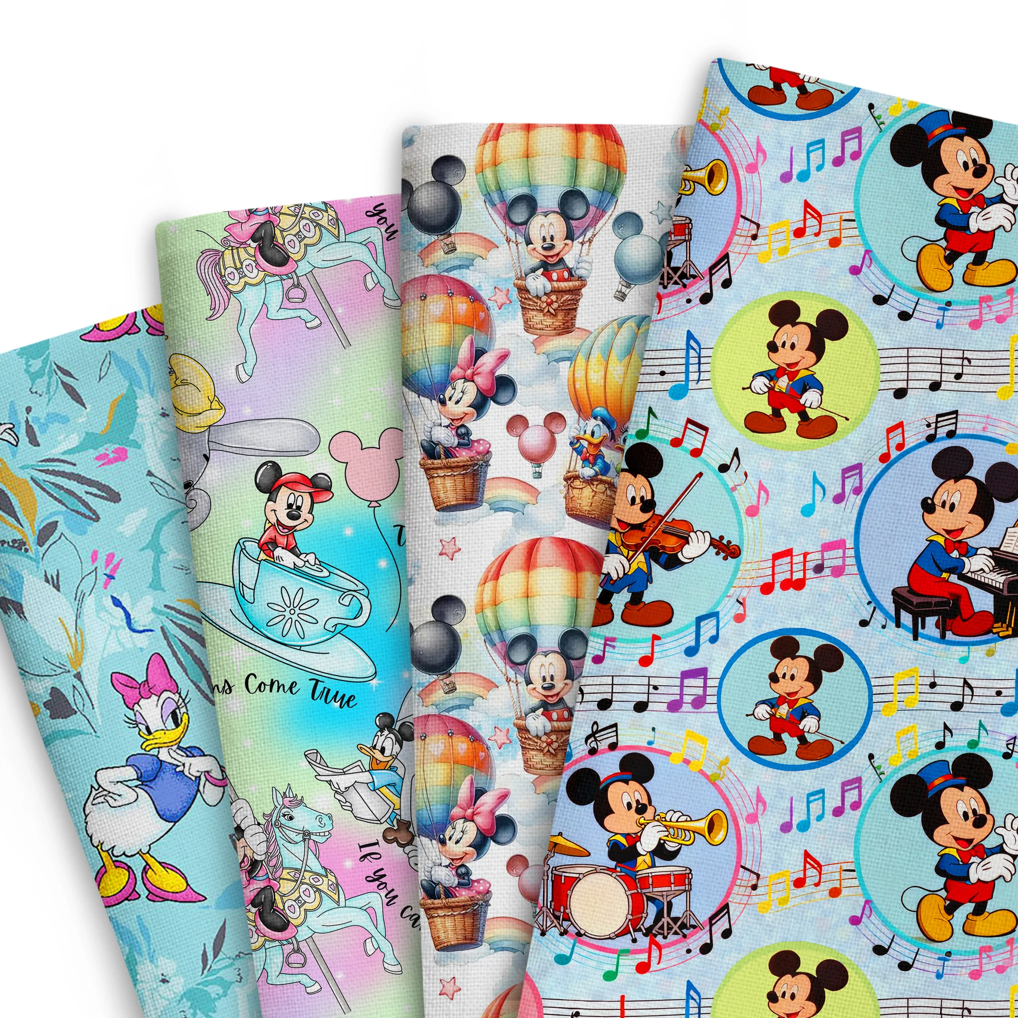 Mickey Mouse 50x145cm tela de poliéster de retales DIY hecho a mano costura acolchado Material de costura para tejido