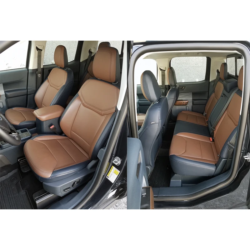 High Quality Soft Comfortable Nappa Leather Custom Fit Simple Car Seat Covers for 2022 2023 2024 2025 Ford Maverick