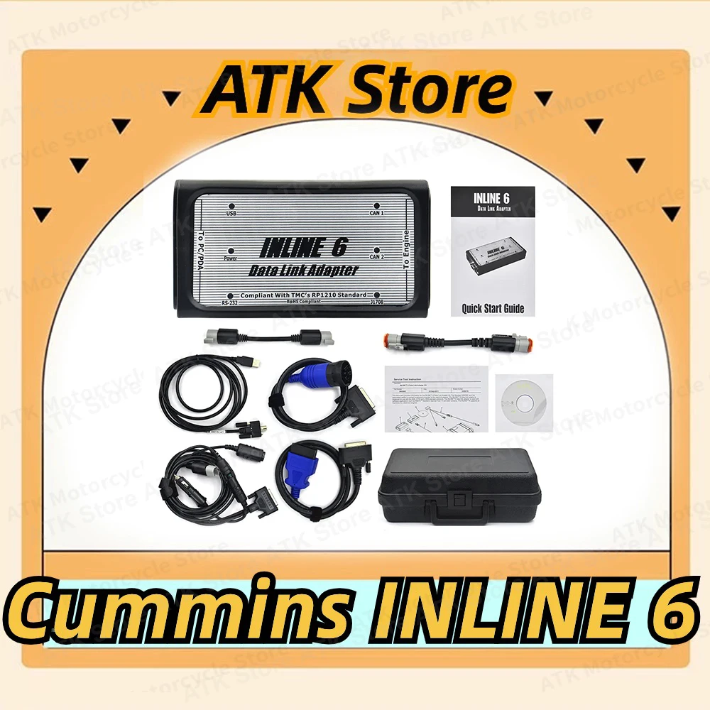 

INLINE 6 data link Adapter cummins V8.7 For Heavy Duty Full 8 Cable Truck Profession Diagnostic Tool with Plastic Box