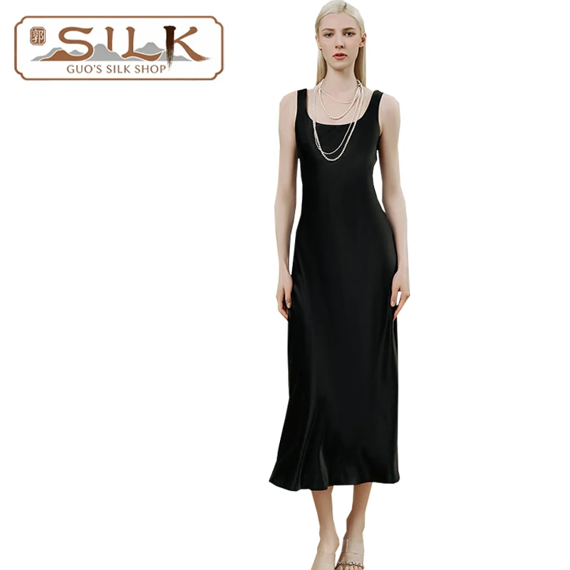 High-end Silk Women's Dress - Strapless Long Dress for Casual Homewear, Sleeping Dress, Comfortable, Cool, Light, Soft