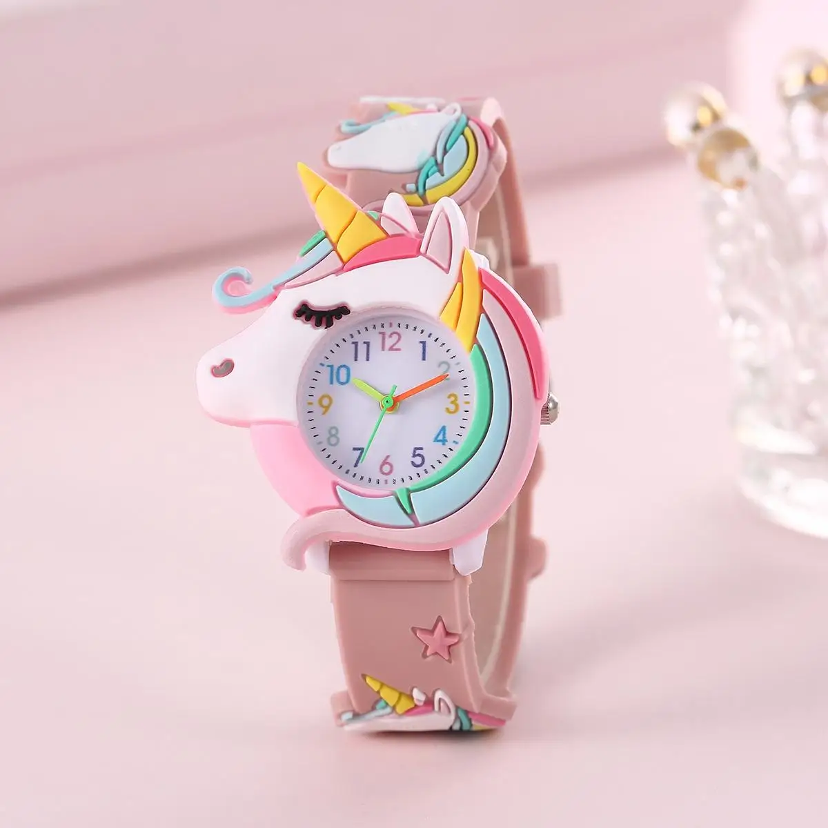 New Children\'s Star Unicorn Student Silicone Cartoon Watch