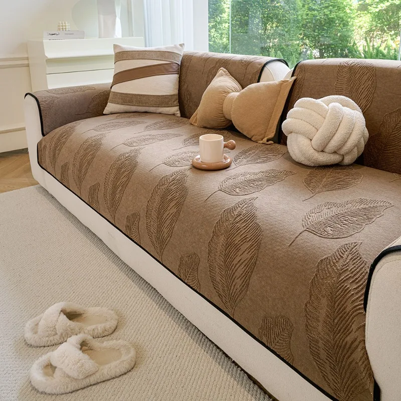 

Легкий роскошный чехол для дивана, ткань, новый устойчивый к морщинам, фиксированный противоскользящий чехол для диванной подушки, прямой ряд, простой, всесезонный, универсальный