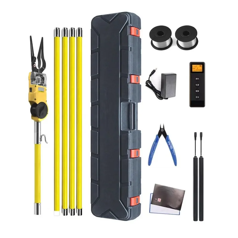 

Aerial Cable Lasher Tool Kits,19ft Extension Pole Aerial Lineman Tying Machine with Hook, 7800mAh Rechargeable Binding