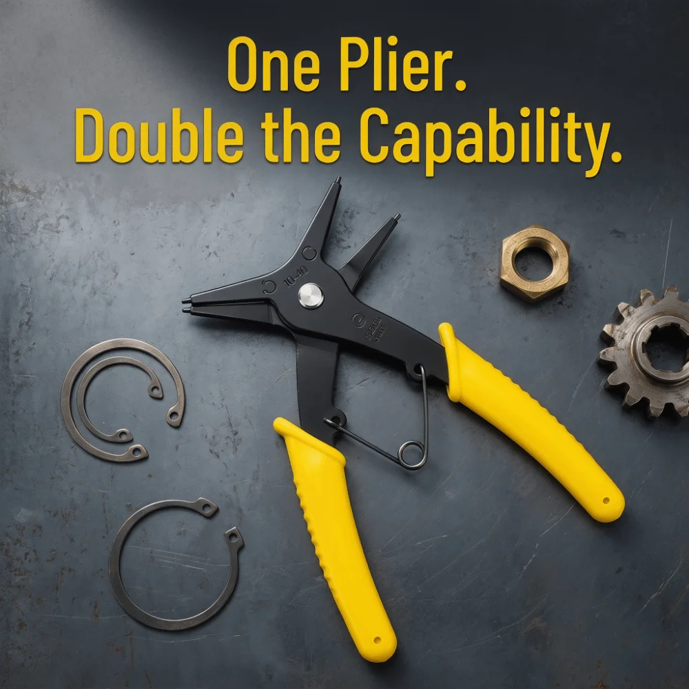 

2 in 1 Circlip Pliers Disassemble Assemble Dual-purpose for Inside and Outside Spring-loaded Pliers Precision Professional