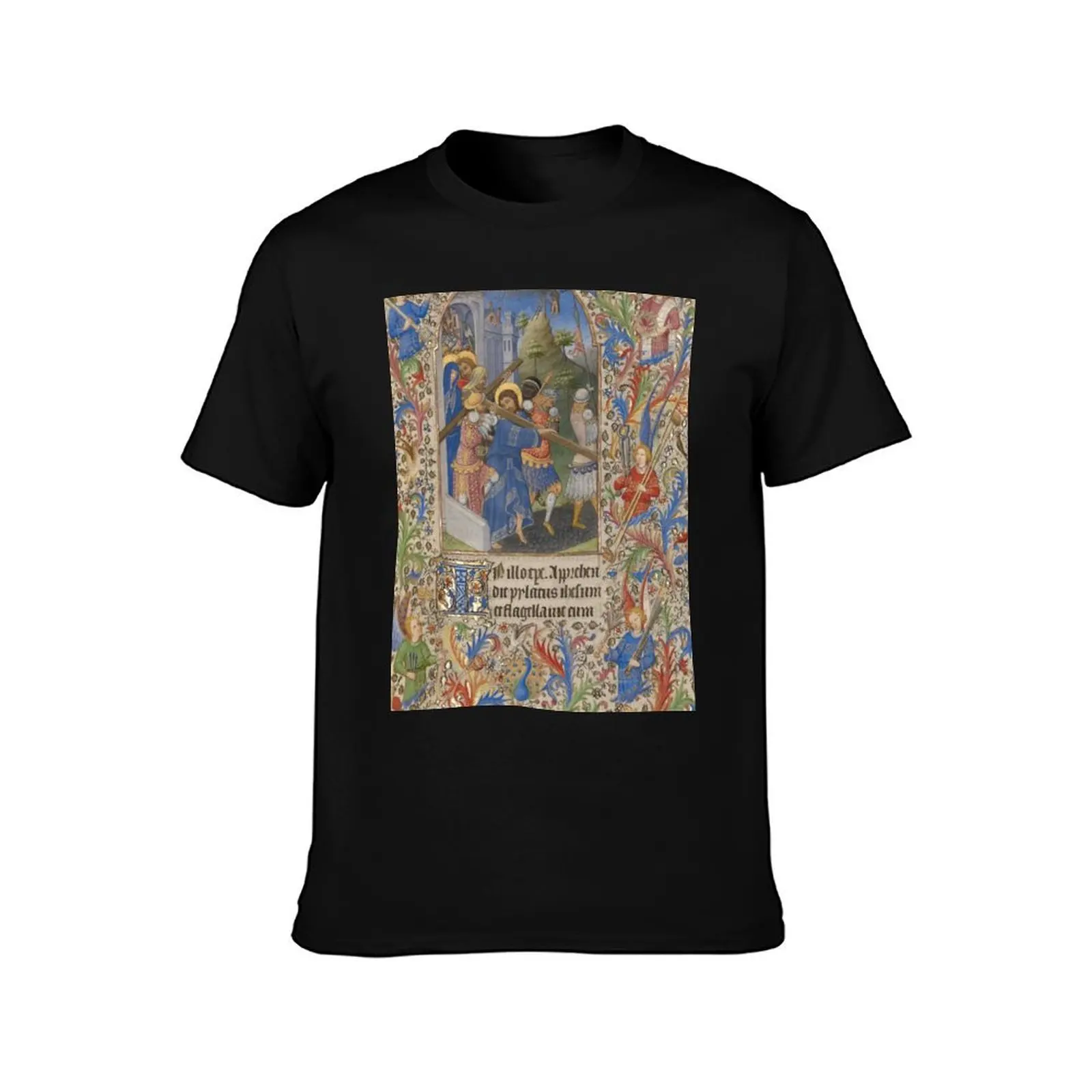 Book of Hours - Spitz Master, Master of Sir John Fastolf T-Shirt Classic Print Short Sleeve Shirt T-Shirt