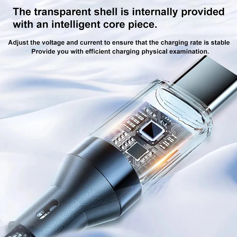 كابل شحن سريع USBC بقدرة 120 وات مع سلك بيانات رقمي بشاشة LED لهاتف سامسونج/شاومي، ملحقات شاحن مقياس الطاقة من النوع C