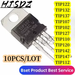 10 pz/lotto. Transistor TIP102 TIP120 TIP122 TIP127 TIP142 TIP147 TIP142T TIP147T TIP110 TIP112 TIP125 TIP132 TIP137 TIP107 TO-220