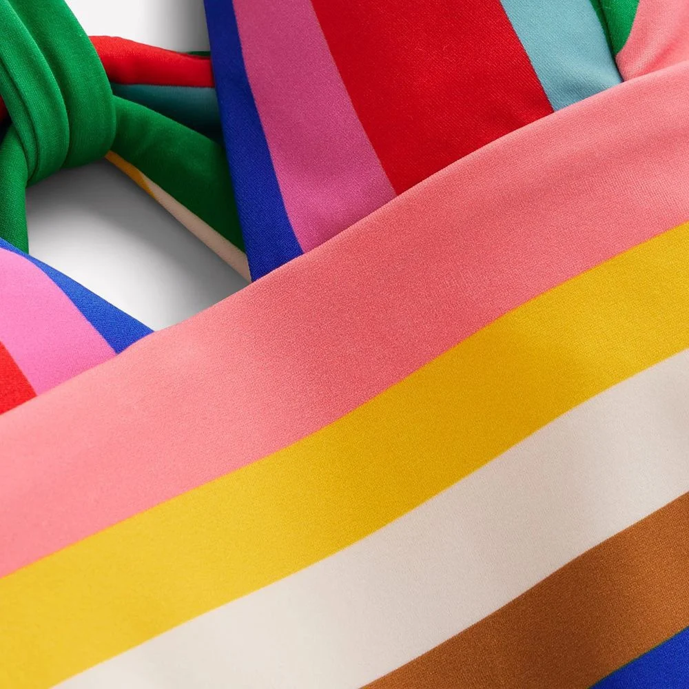 Été nouveau Sle sud France rétro rayures Dopane Vaion maillot de bain Sexy Simple une pièce maillots de bain pour les femmes