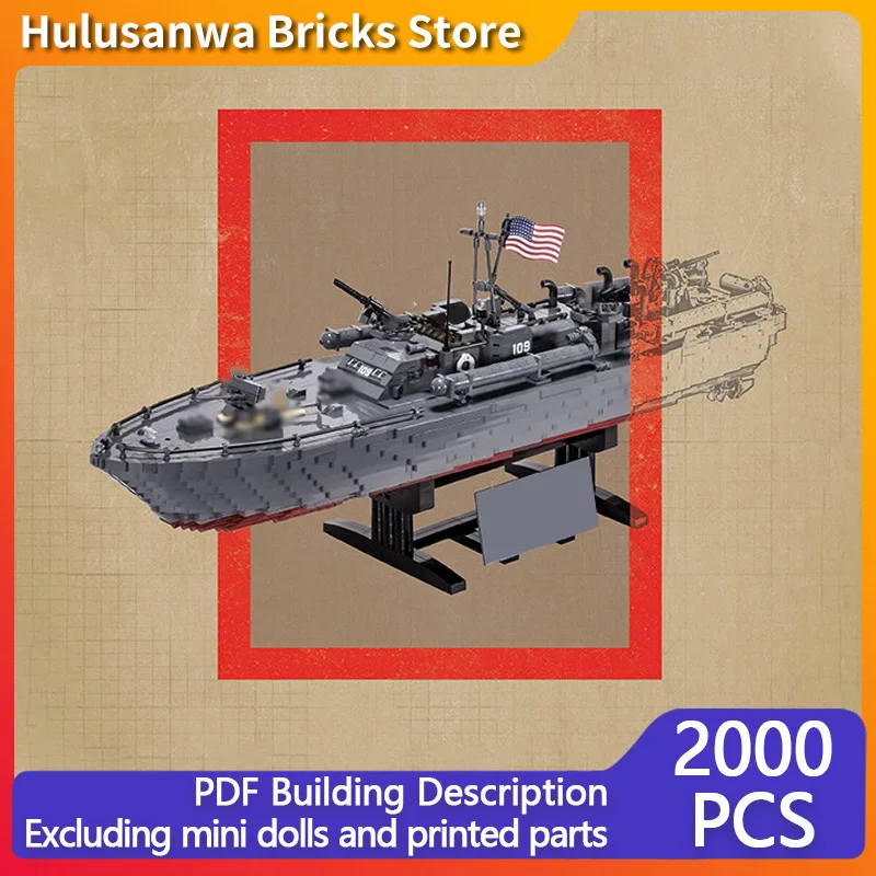 

Модель военного корабля PT-109, конструктор MOC, военная техника, модульные технологичные подарки, набор для сборки, детские игрушки, праздничный подарок