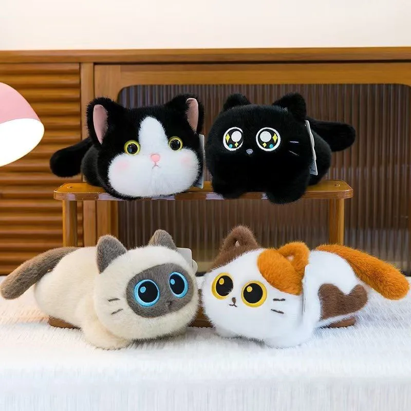 Cute Cat Plush Toy Soft Fluffy Filled Kitten Pillow in 4 Colors Suitable for Kids  Adults Home Decoration Pillows Birthday Gifts - view 2