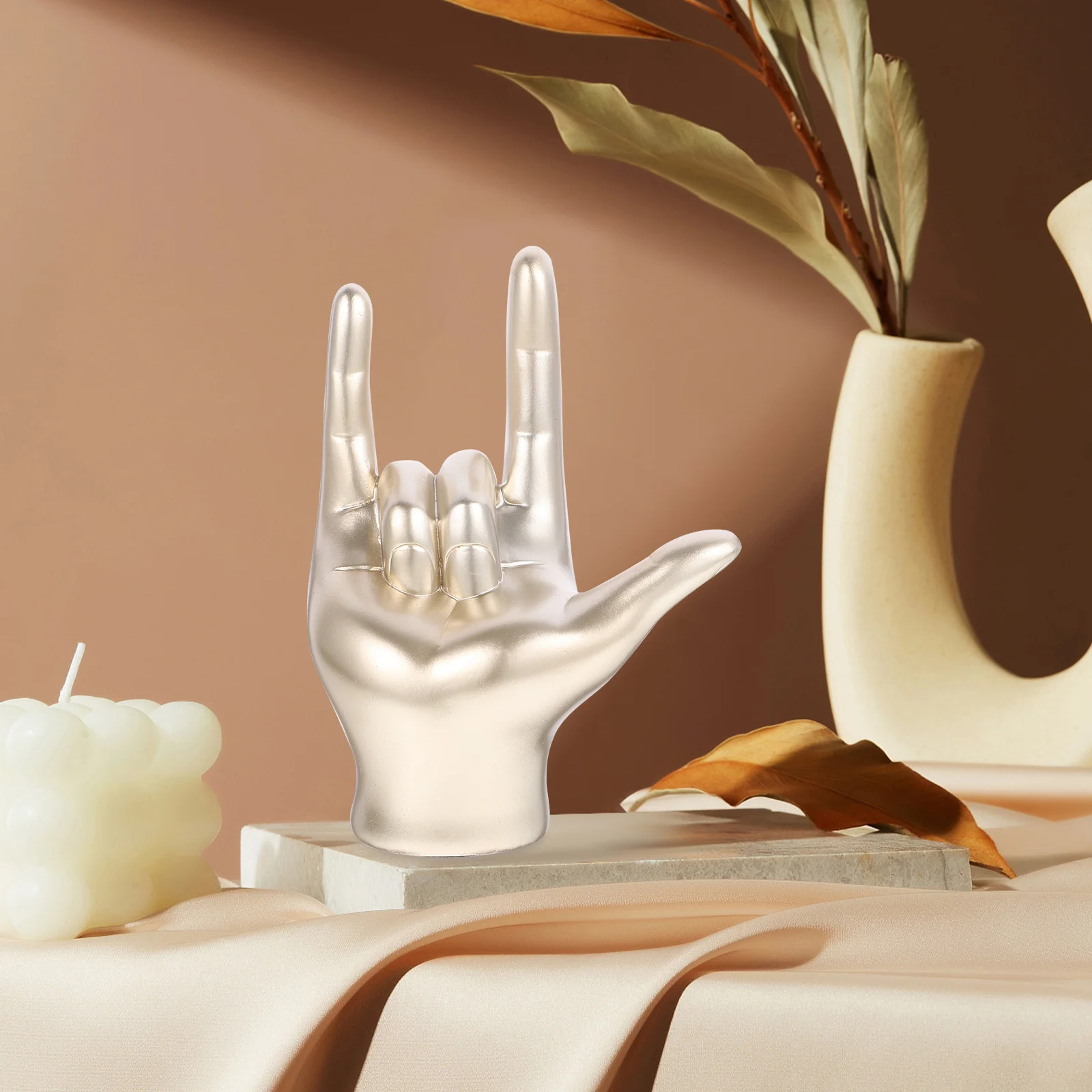 

Hand Love Gesture Sculpture Ornament Statue Figurine Figure Decor Finger Decorative Office Desk