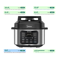 Midea 9-in-1 Multi Cooker, 6L with 12 Cooking Functions Pressure Cooker (Slow&Rice Cooker, Sous Vide, Cake Maker, etc.), 70% Fas