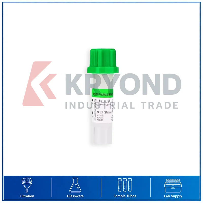 Micro Sample Tube 0.5ml Green Cap Laboratory Sample Container Sodium Additive Tube 100pcs Pack Set Research Application Series