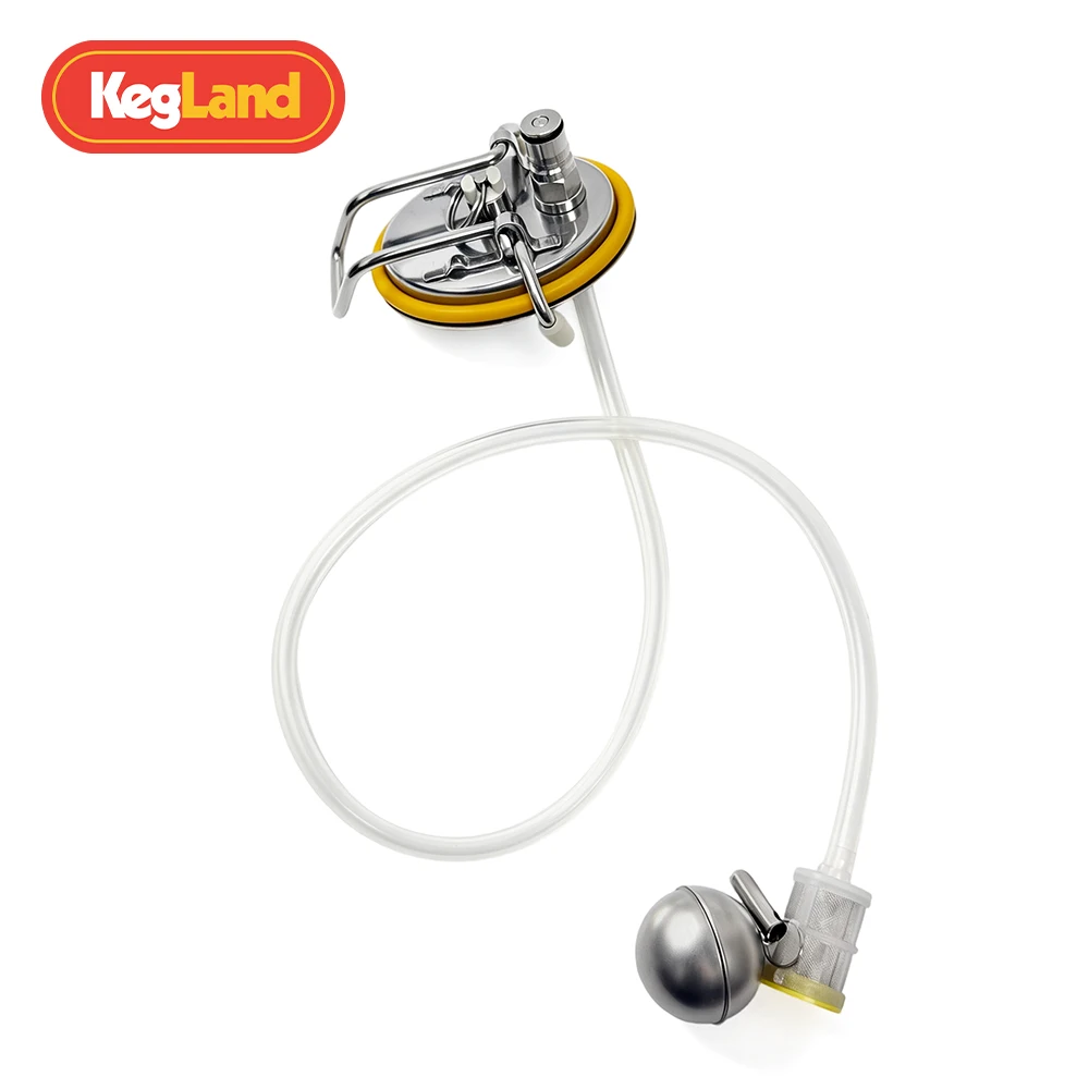 KegLand 19L / 9.5L Kegs Lid Kits with Liquid Corny Post ,Weighted Filtered SS Float , 80cm Silicone Hose Home Brewing