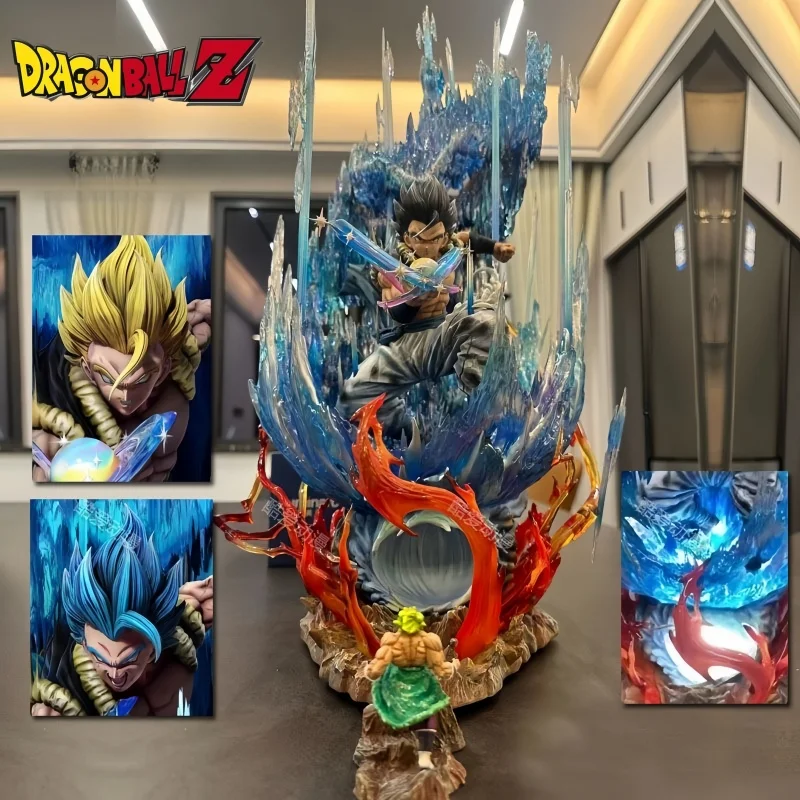 28cm Dragon Ball Figure Gogeta Vs Broly Figurine Super Saiyan Gogeta Ssj Blue Figures Model Pvc Collections Toys Kids Gifts