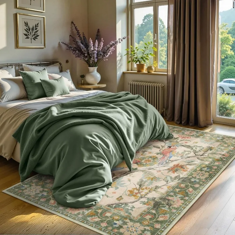 Floral Birds Carpets for Living Room Home Decor Bedroom Bedside Rug Soft Non Slip Machine Washable Floor Mat Ковер Tapis السجاد - Image 4