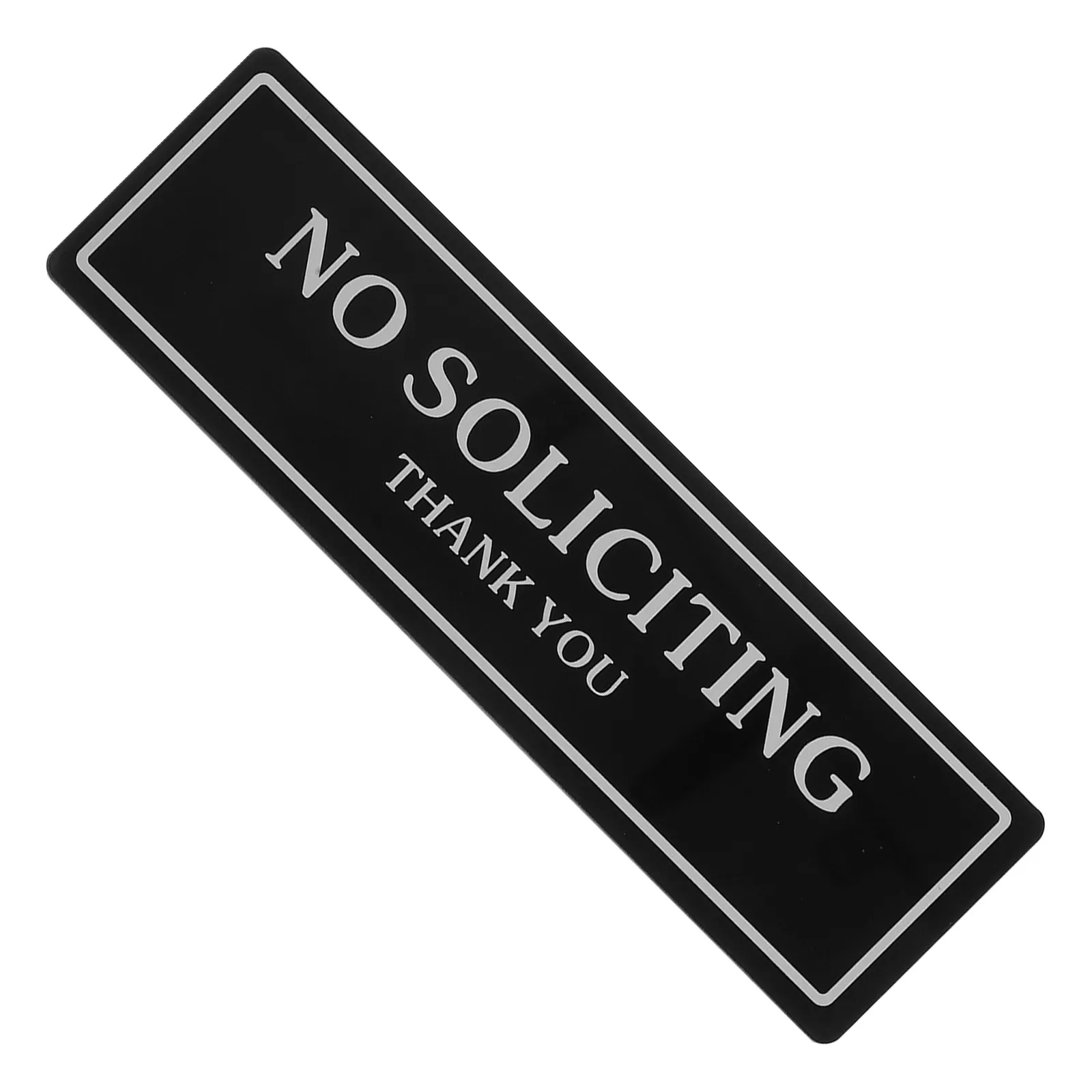 No Soliciting Sign Acrylic Self-Adhesive Rectangle Door Window Wall Business Home Office Privacy Warning Reminder No