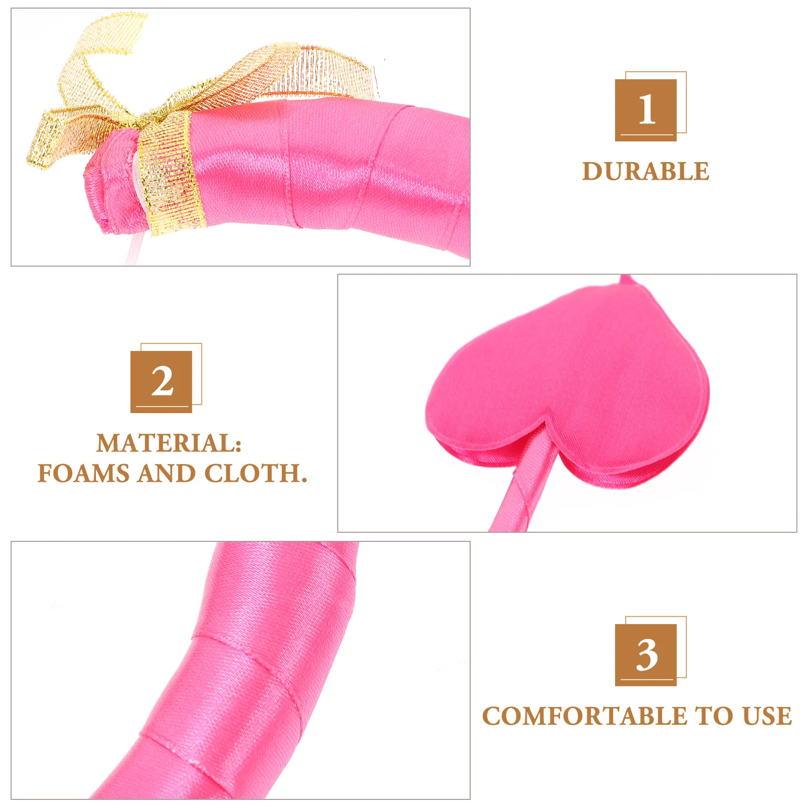 

1Set Cupid Bow and Arrow Durable Foam Lightweight Valentine Cosplay Costume Props Photography Party Accessories