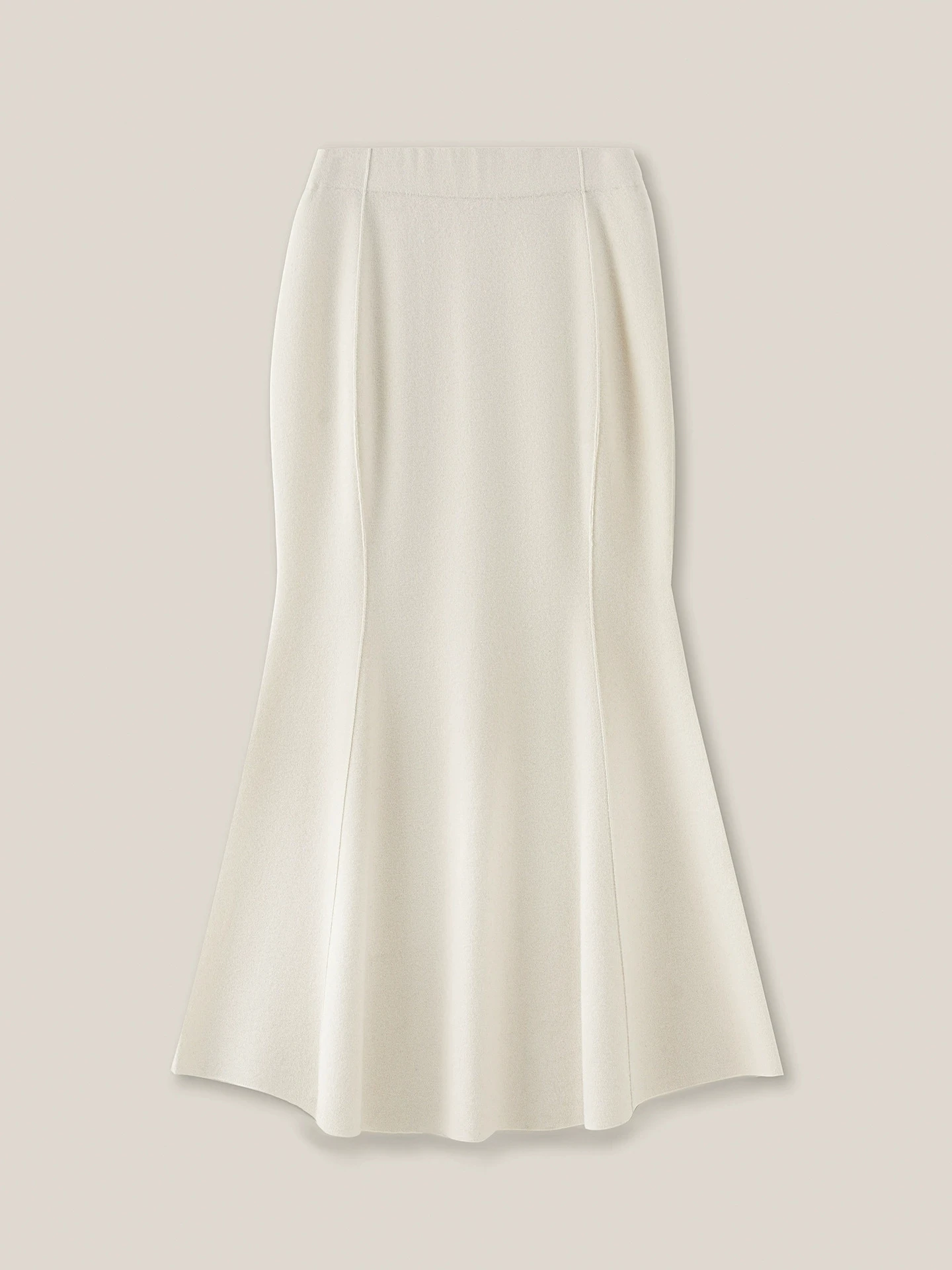 BirdTree-100%Wool Elegant Knit Skirt, Elastic Waist Solid, Women Korean Commute Warm Trumpet Skirt, 2026 Autumn New B6O664CC
