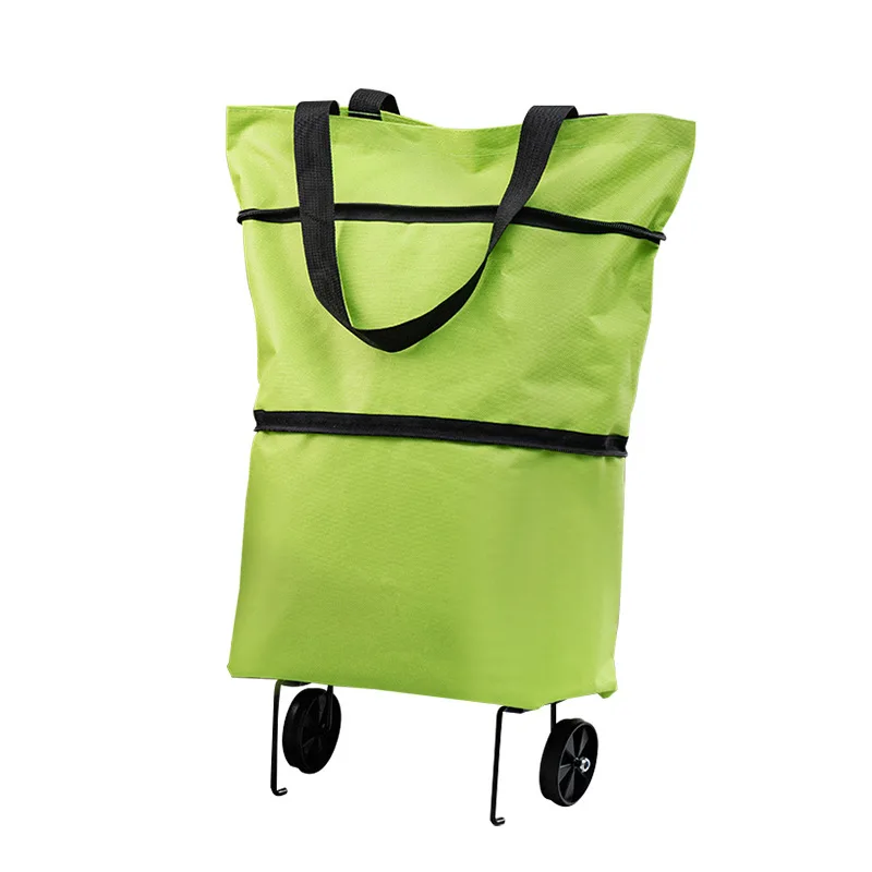 Draagbare Vouwen Boodschappentassen Kleine Pull Winkelwagen Kopen Winkelen Trolley Tas Met Wielen Fruit Groenten Zak Voedsel Pakket Organizer