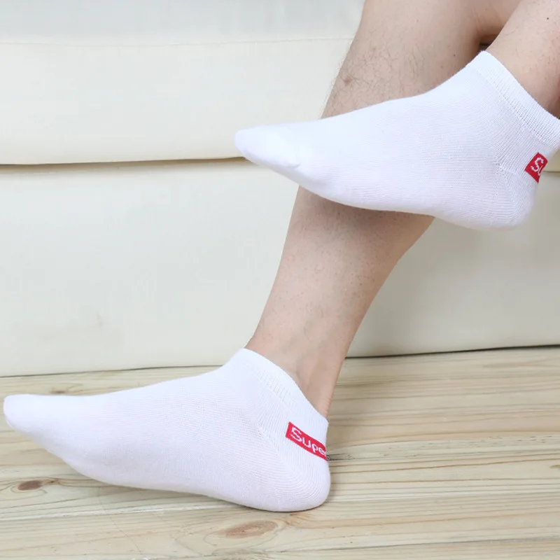 Summer Men's Boat Socks Japanese Cloth Standard Men's Socks Japanese Breathable Polyester Cotton Socks Sport Men White Socks