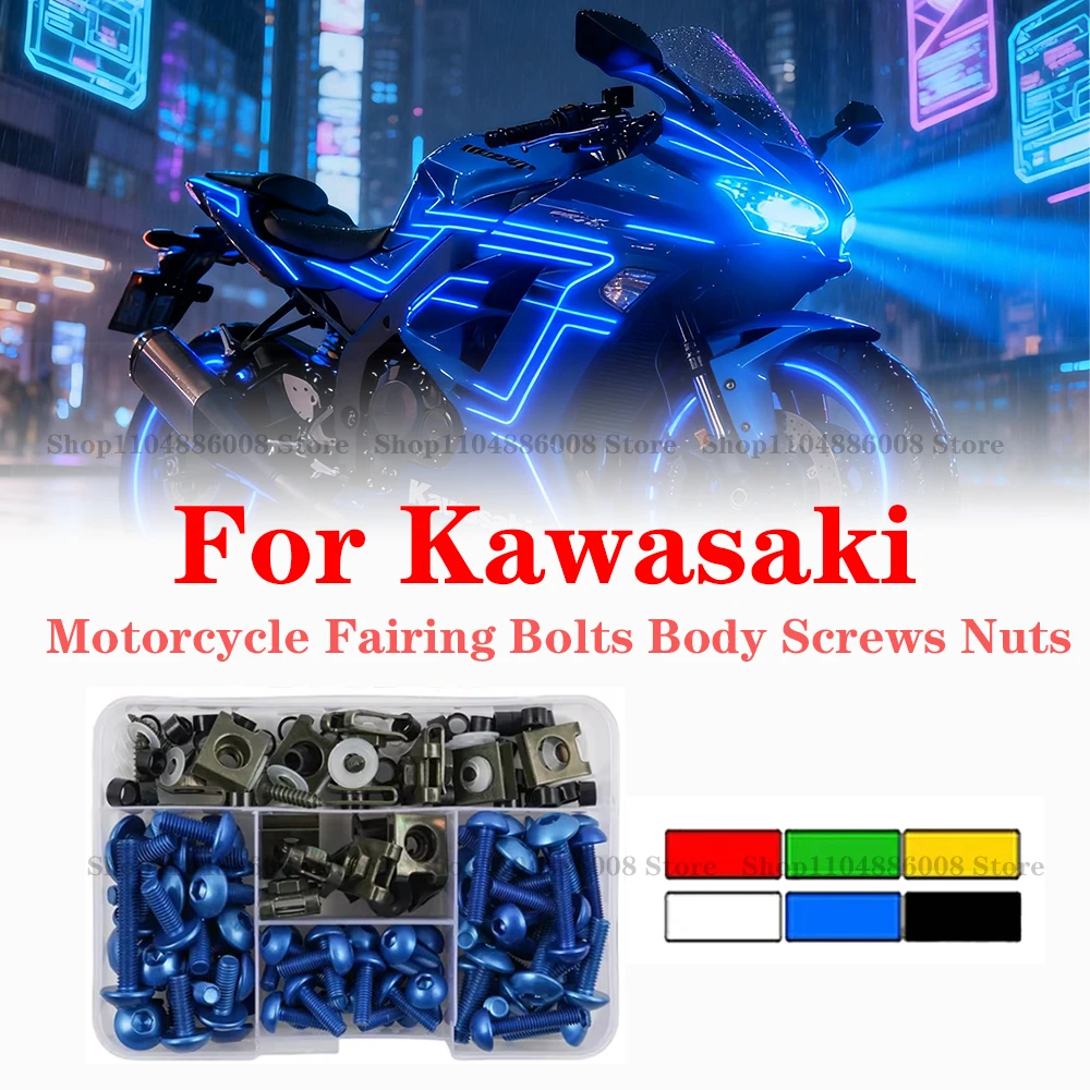 

Motorcycle Fairing Bolts Body Screws Nuts For Kawasaki Z900 Z750 Z800 Z650 Z1000 ER6N Versys 650 ZX6R ZX10R Ninja 400 300