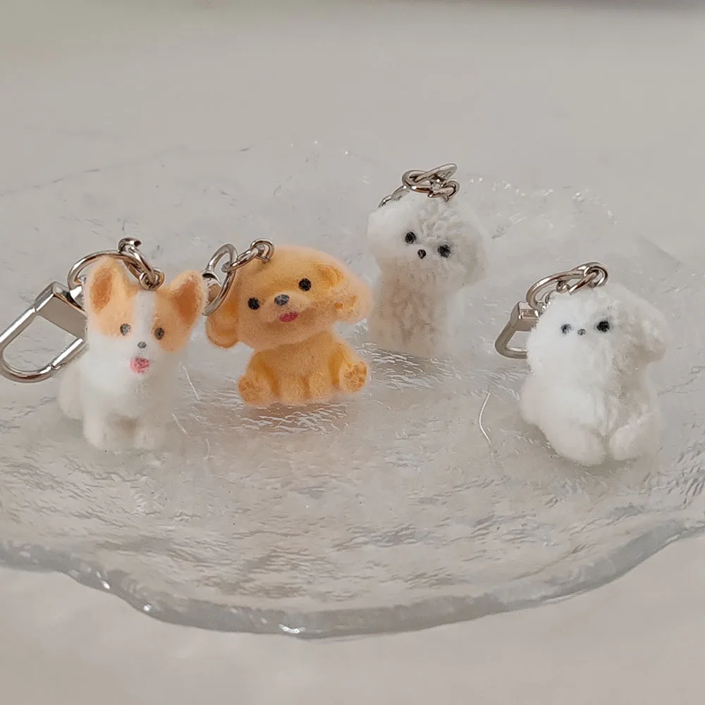 2 قطعة الأوروبية والأمريكية المخملية كاواي الكلب مفتاح سلسلة سيارة كيرينغ الكورية حقيبة الهاتف قلادة حفلة هدية لصديق الأسرة عاشق