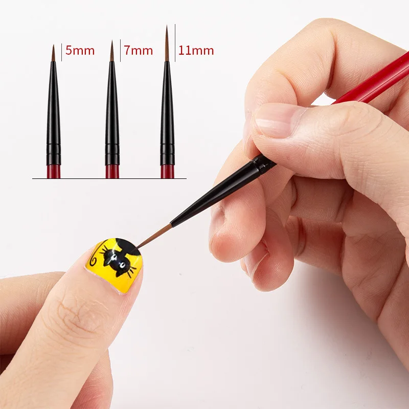 Private Label Nail Art Thin Liner Brush Painting Drawing Eyeliner Bush Set