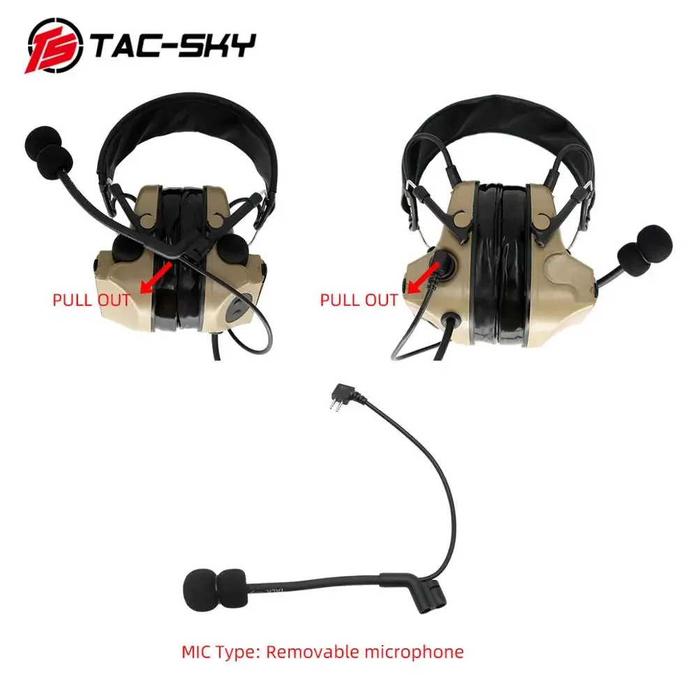 

TS AC-SKY COMTA II Tactical Airsoft Headset Noise Pickup Shooting Tactical Headset Silicone EarMuffs For Outdoor Hunting Sport