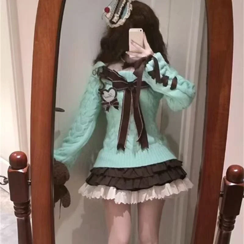 sweater skirts 2set