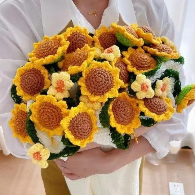 Spot Express Finished Sunflower Bouquet Blanket Blanket Hand Bouquet Sunflower Blanket