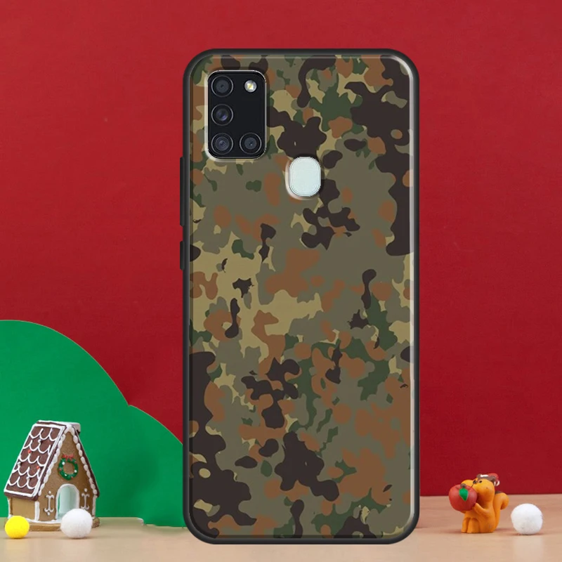 Flecktarn Camouflage Camo For Samsung Galaxy A54 A34 A14 A52S A12 A22 A32 A52 A13 A53 A73 A50 A51 A71 Phone Case